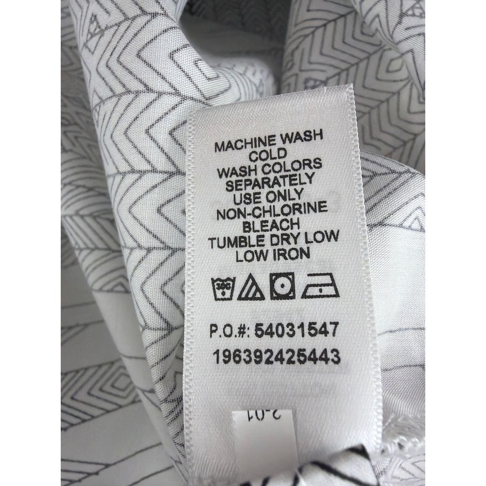 Roaman's Button Down Tunic Women 20W White Black Like New Geometric Print - Picture 6 of 9